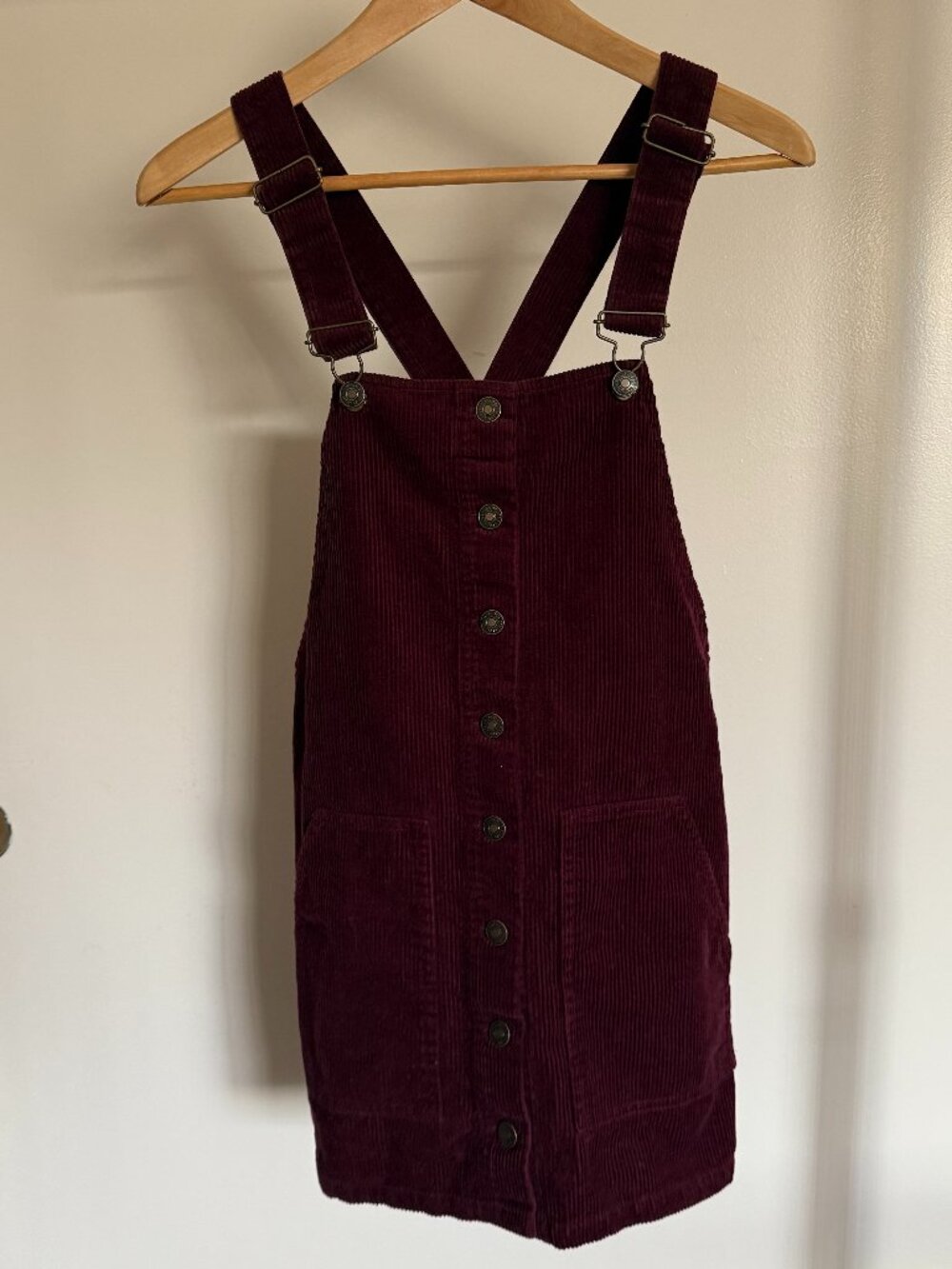 Forever21 Burgundy Corduroy Overall Dress